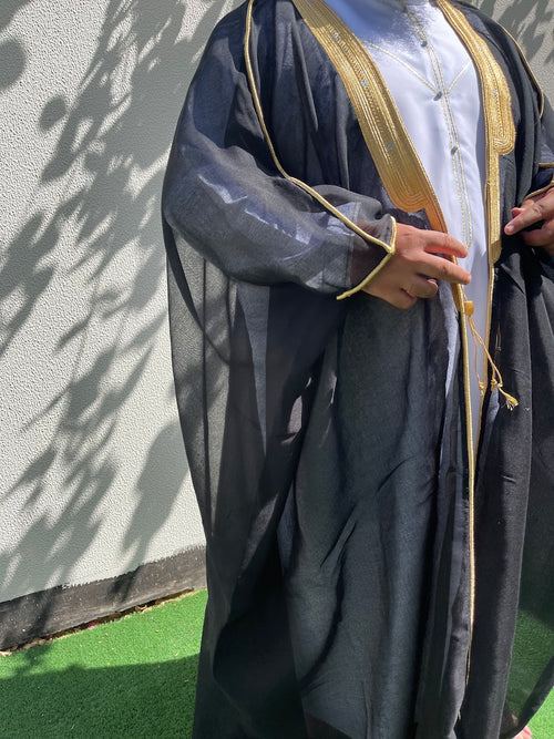 Men's Black High Quality Bisht