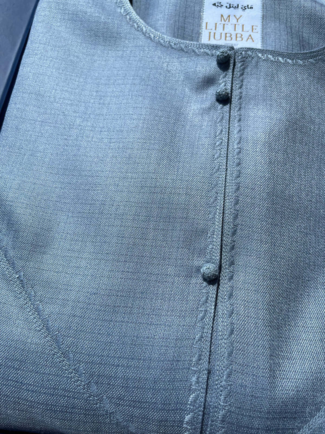 Kids Artic Blue Cashmere Wool Emirati Jubba Thobe