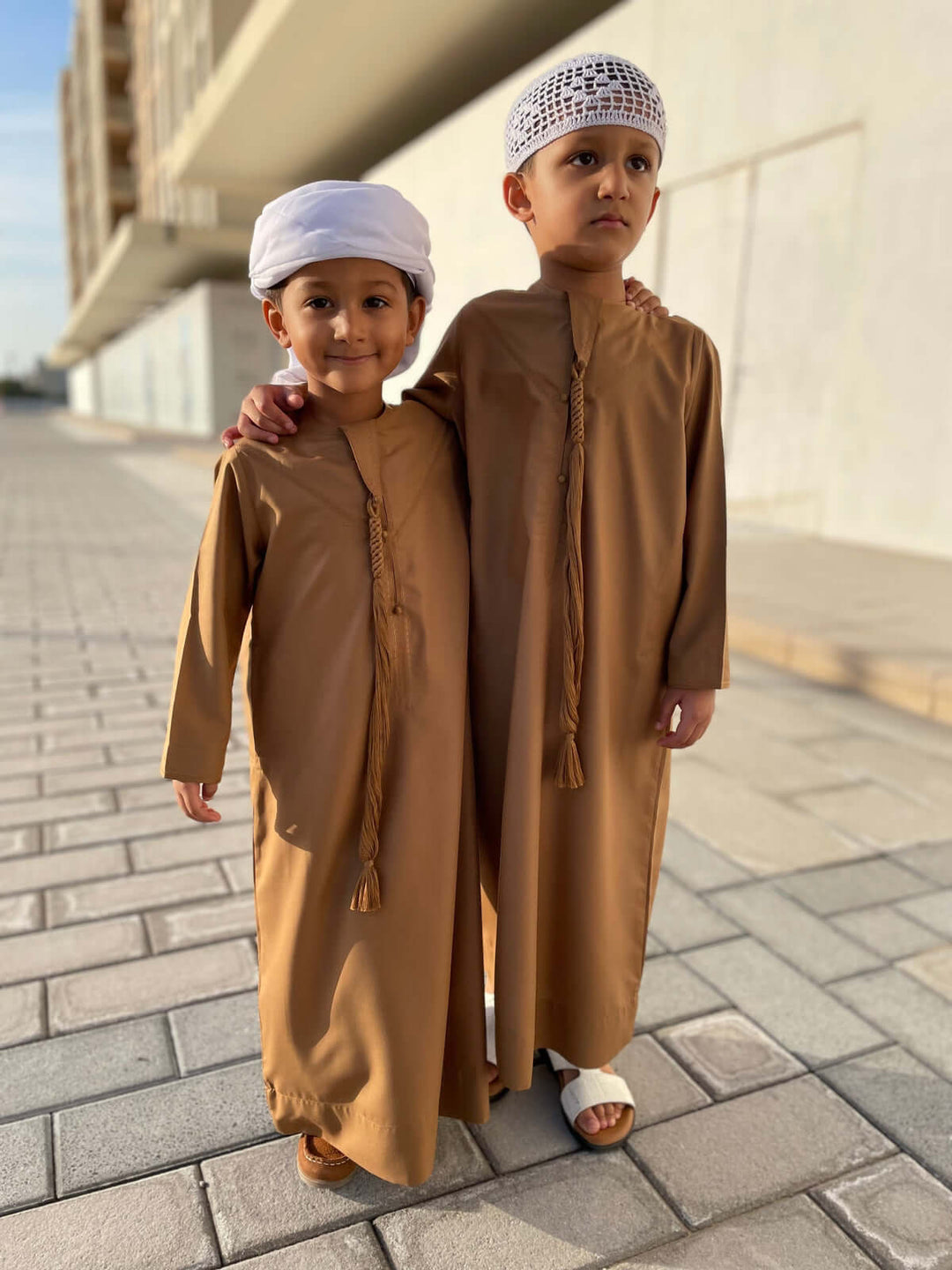 Kids Mustard Emirati Jubba Thobe