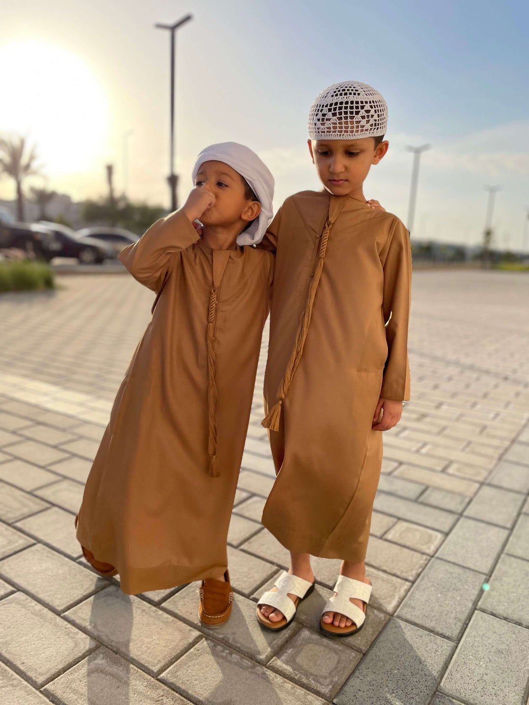Kids Mustard Emirati Jubba Thobe