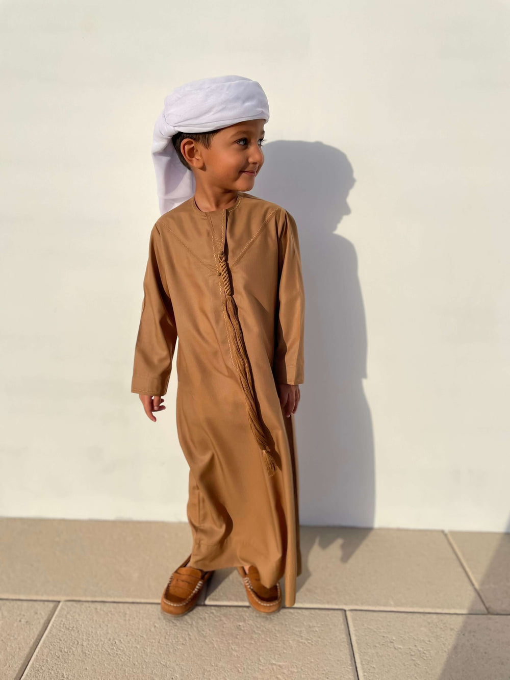 Kids Mustard Emirati Jubba Thobe