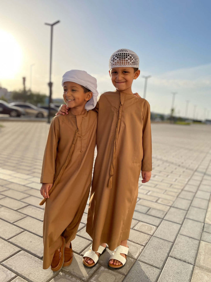 Kids Mustard Emirati Jubba Thobe