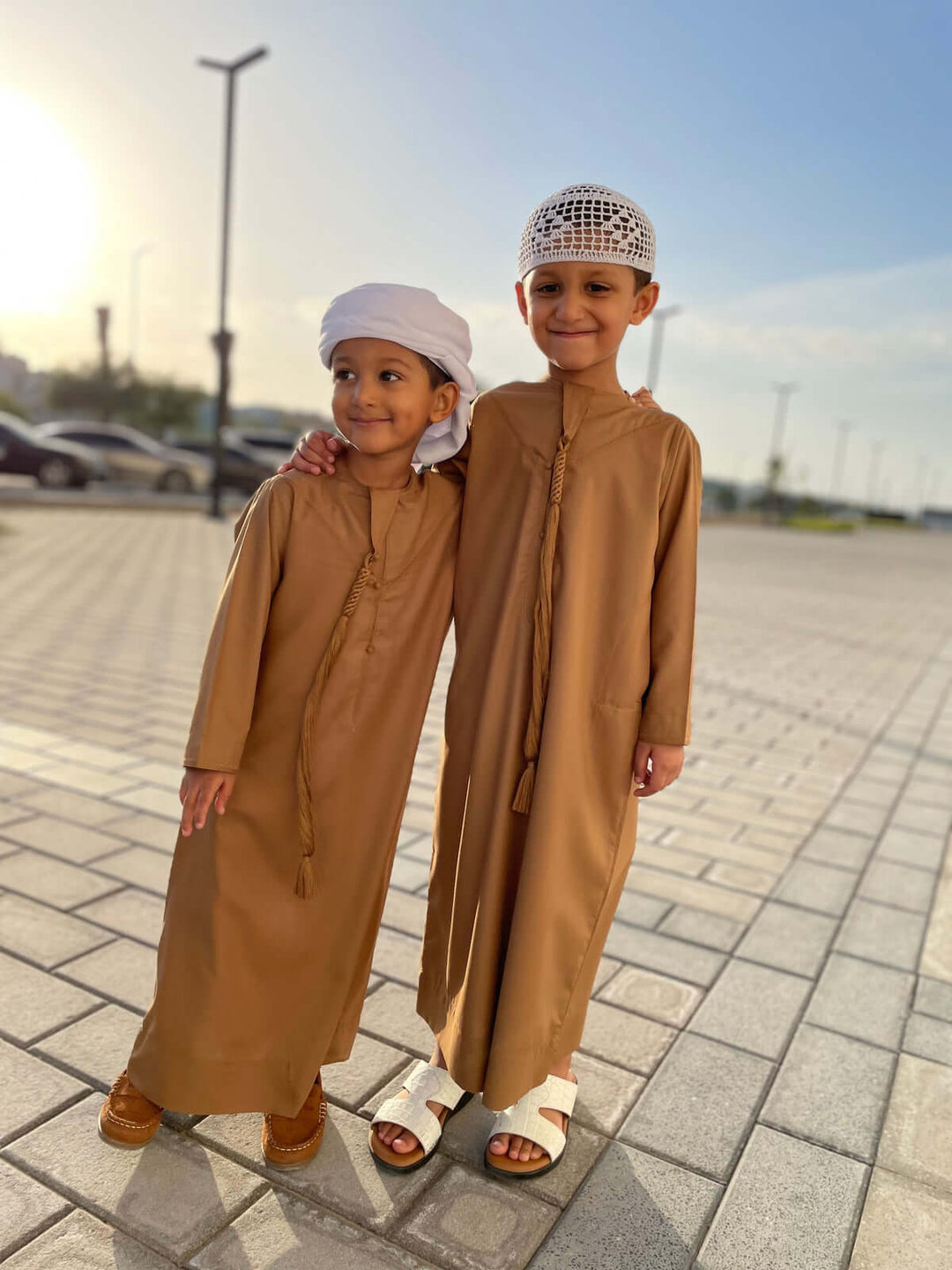 Kids Mustard Emirati Jubba Thobe