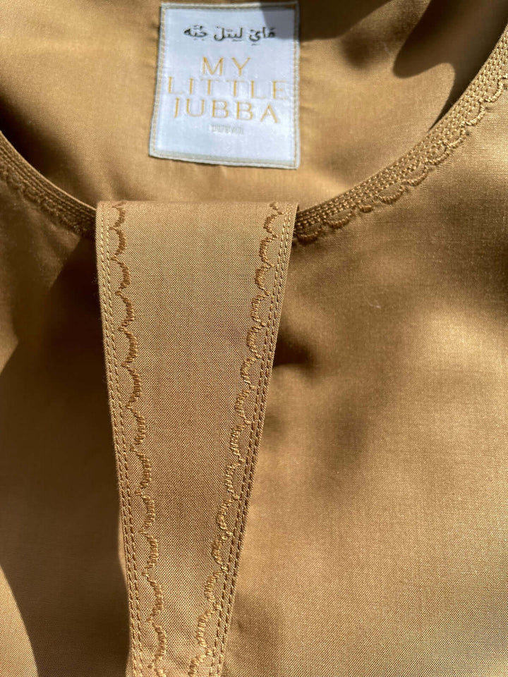 Kids Mustard Emirati Jubba Thobe
