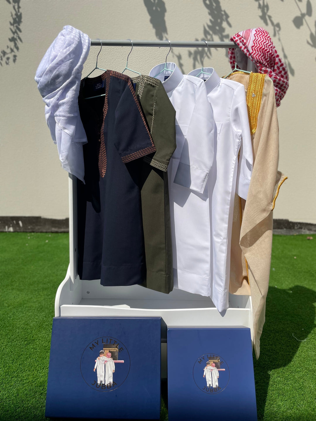 Royal Baby Boy Thobe Gift Set | Beige Bisht 0-12 Months - 10 Items