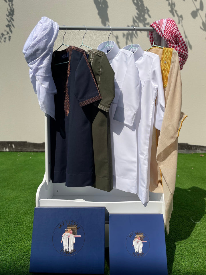Royal Baby Boy Thobe Gift Set | Beige Bisht 0-12 Months - 10 Items