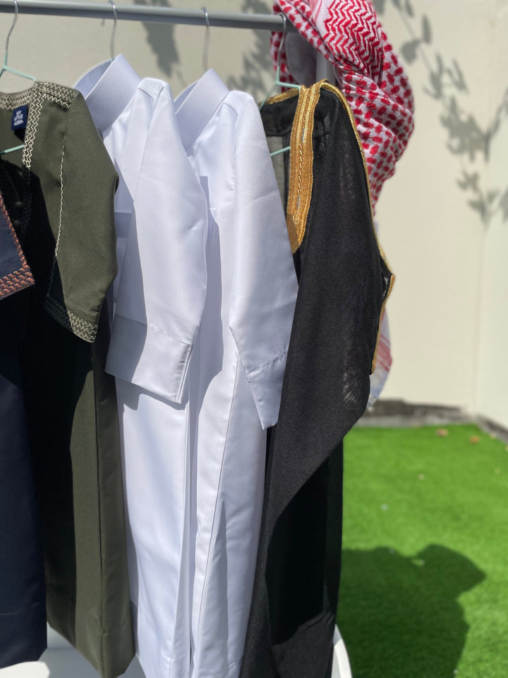 Royal Baby Boy Thobe Gift Set | Black Bisht 0-12 Months - 10 Items