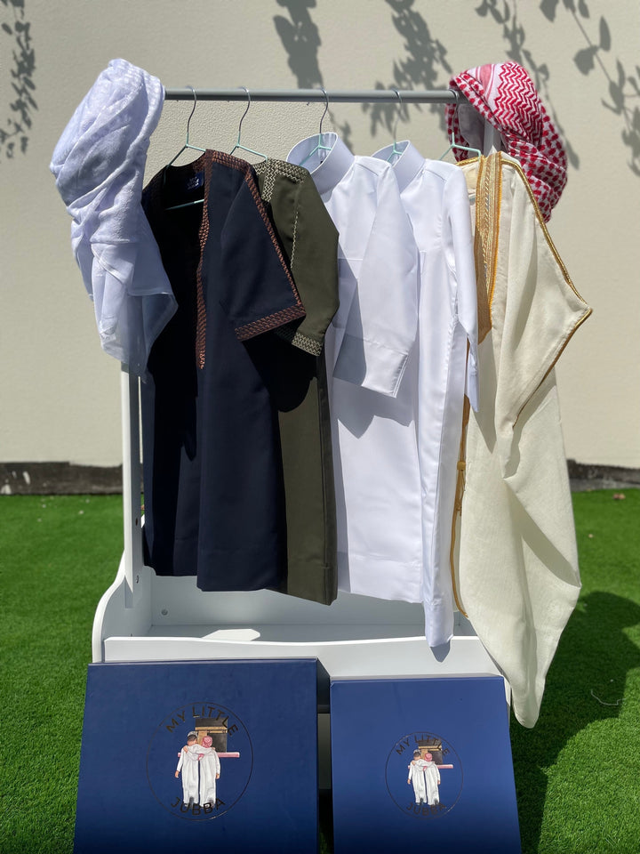 Royal Baby Boy Thobe Gift Set | Cream Bisht 0-12 Months - 10 Items