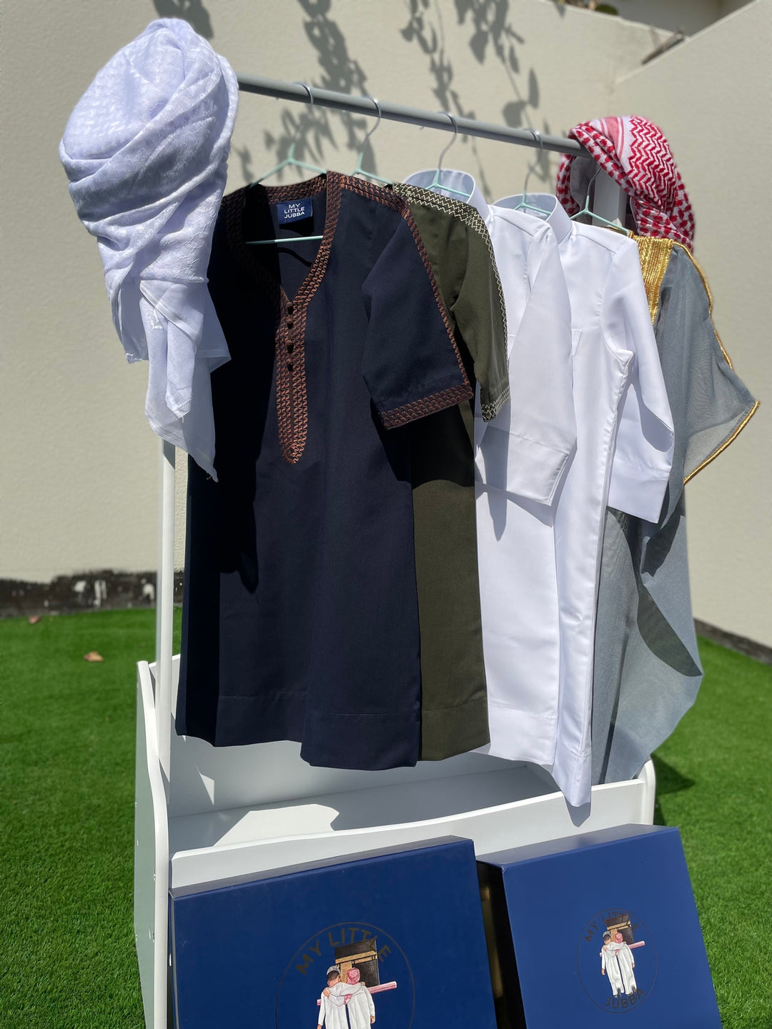 Royal Baby Boy Thobe Gift Set | Grey Bisht 0-12 Months - 10 Items