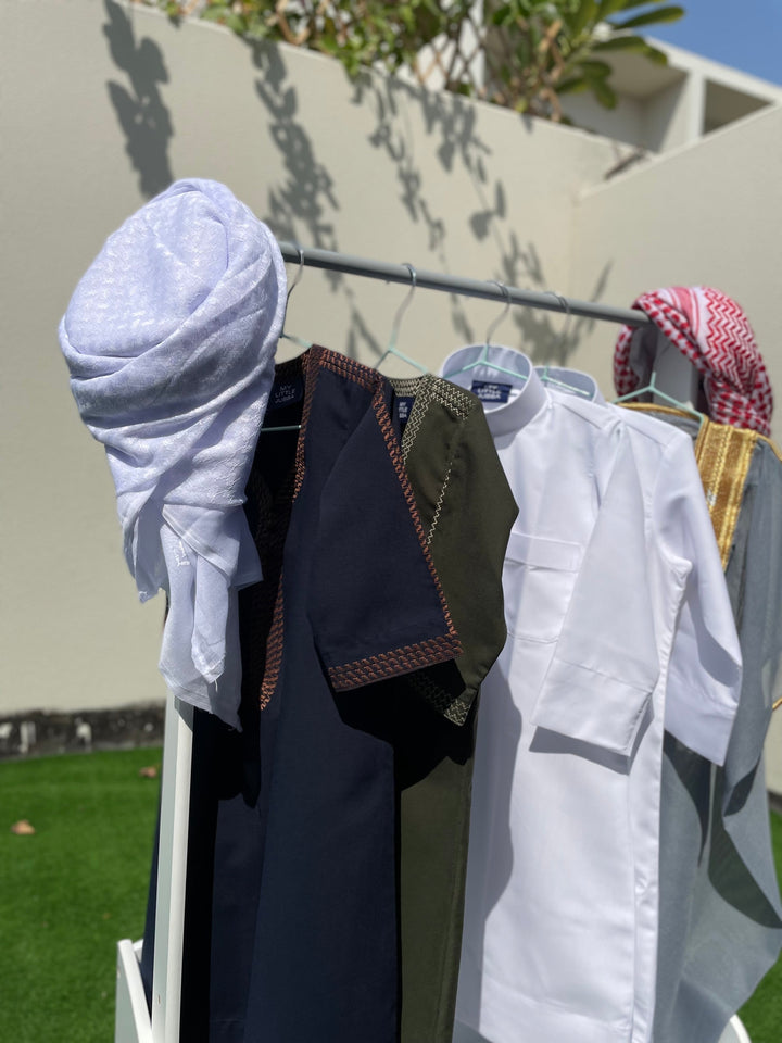 Royal Baby Boy Thobe Gift Set | Grey Bisht 0-12 Months - 10 Items