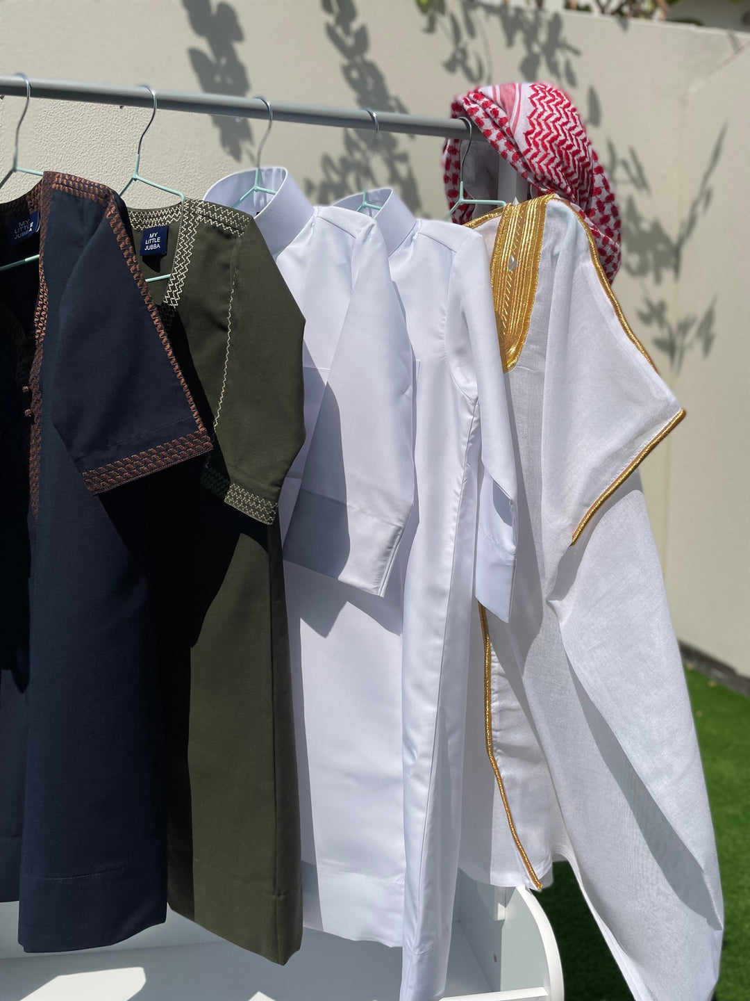 Royal Baby Boy Thobe Gift Set | White Bisht 0-12 Months - 10 Items