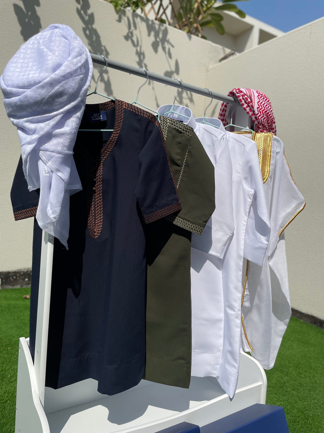 Royal Baby Boy Thobe Gift Set | White Bisht 0-12 Months - 10 Items