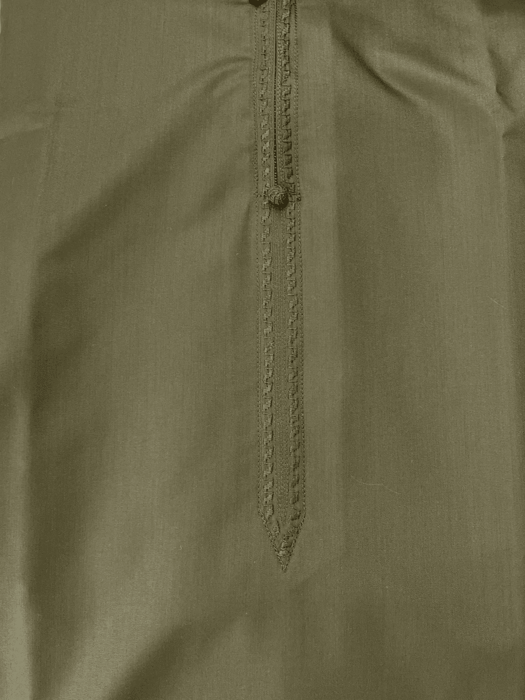 Mens Army Green Bahraini Thobe with Embroidery