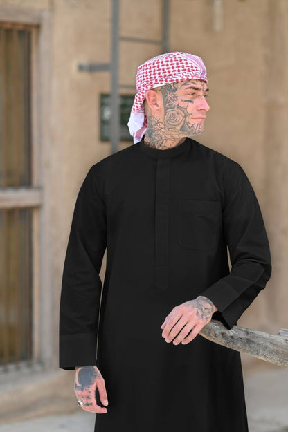 Mens Black Kuwaiti Thobe