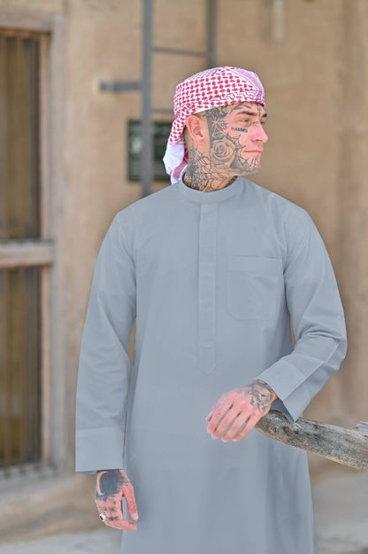 Mens Sky Blue Kuwaiti Thobe