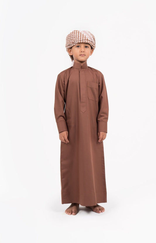 Kids Abadi Golden Mahogany Jubba Thobes