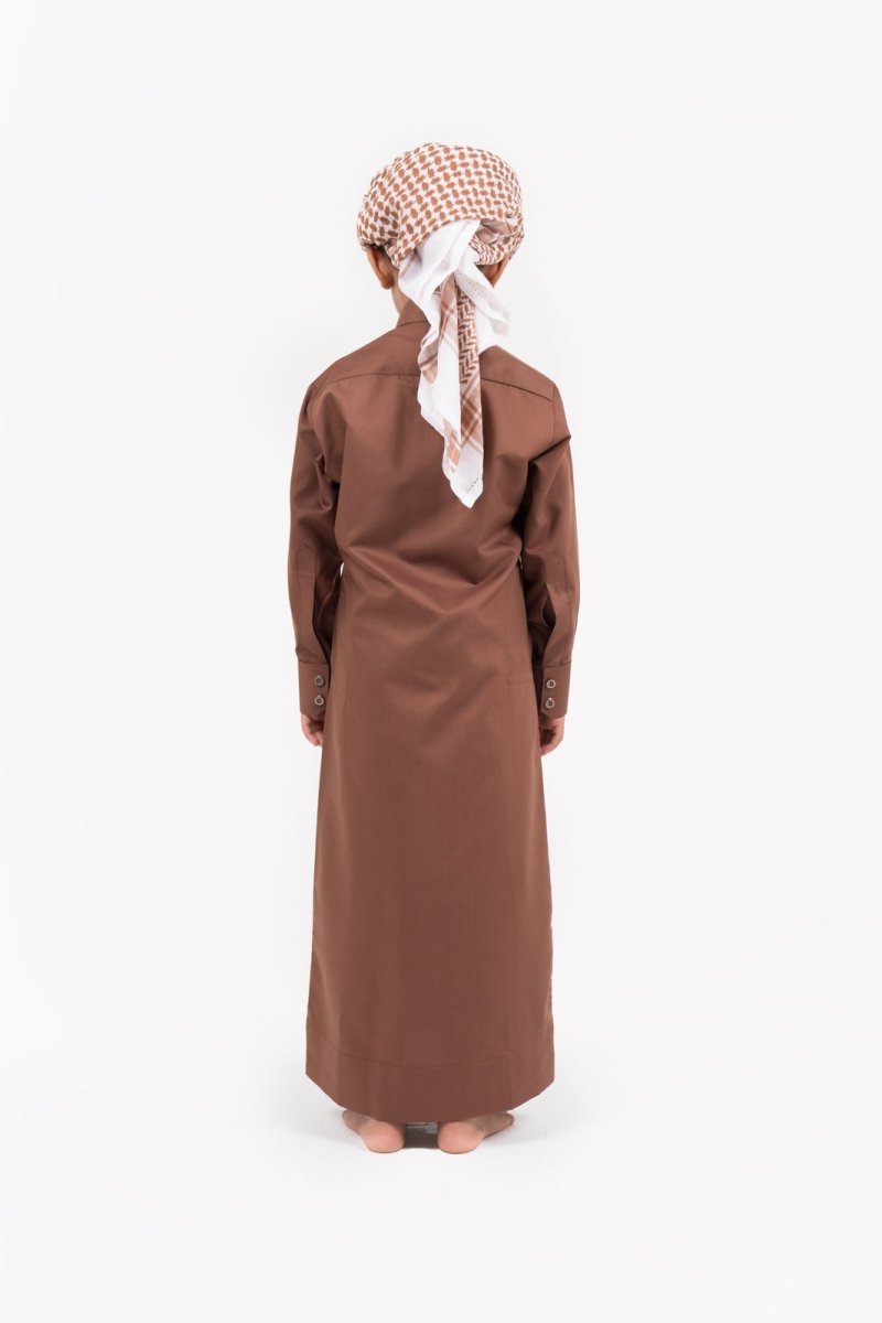 Kids Abadi Golden Mahogany Jubba Thobes