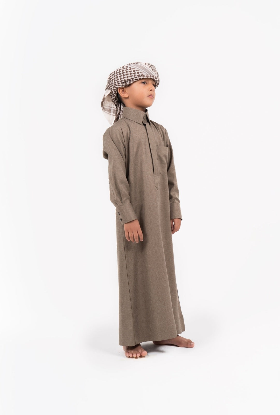 Kids Qatari Bronze Cashmere Wool Jubba Thobe