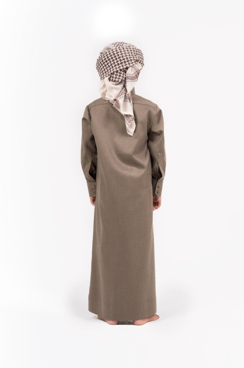 Kids Qatari Bronze Cashmere Wool Jubba Thobe