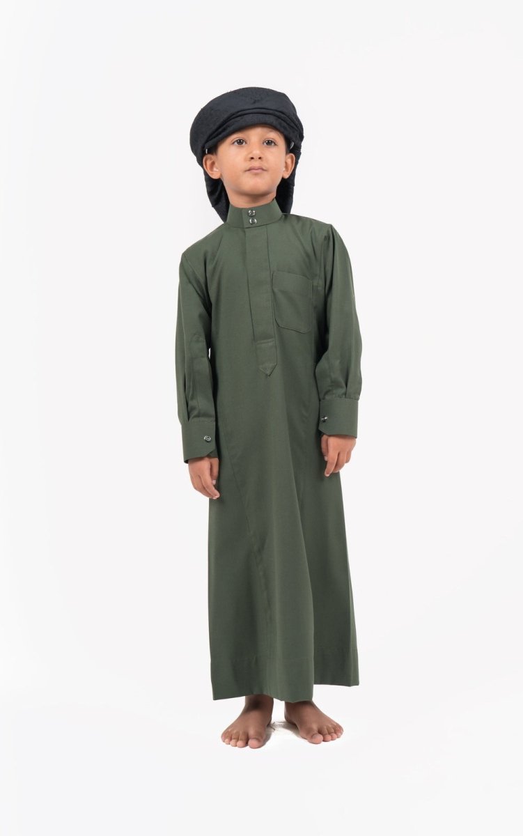 Kids Saudi Hijazi Imperial Fern Cashmere Wool Jubba Thobe