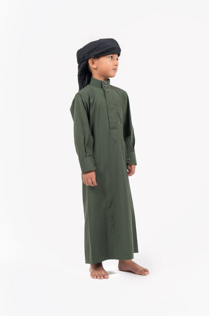 Kids Saudi Hijazi Imperial Fern Cashmere Wool Jubba Thobe