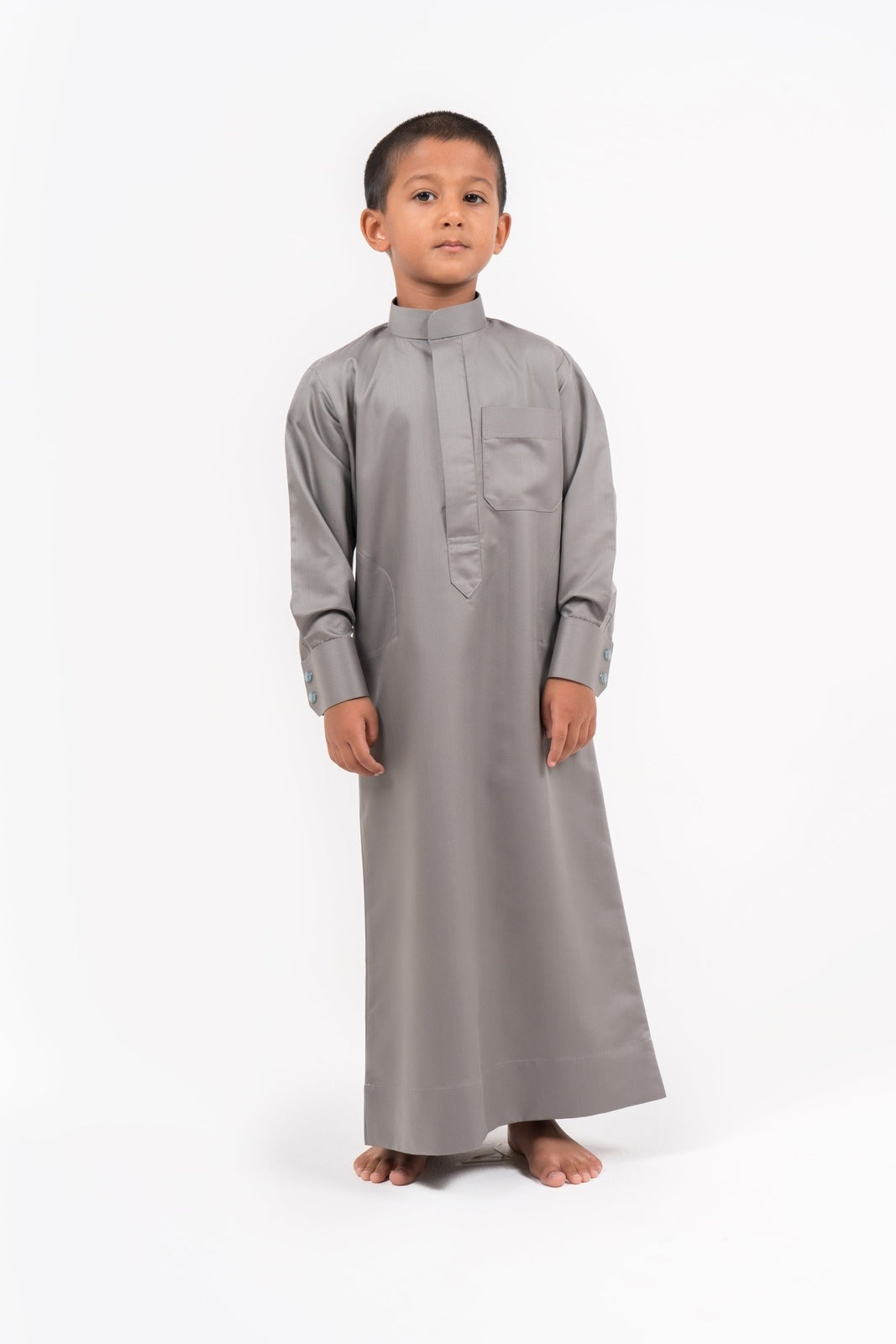 Kids Kuwaiti Light Grey Jubba Thobes