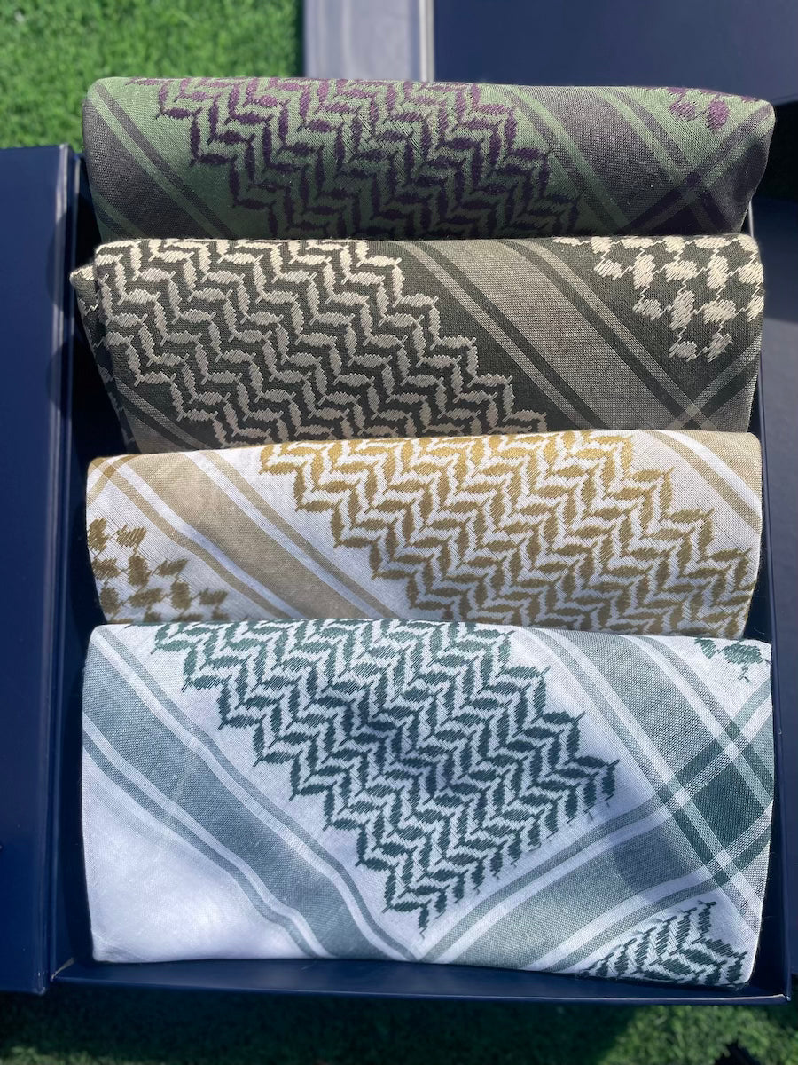 Exclusive Moss & Gold Keffiyeh 4-Piece Set - Limited Edition