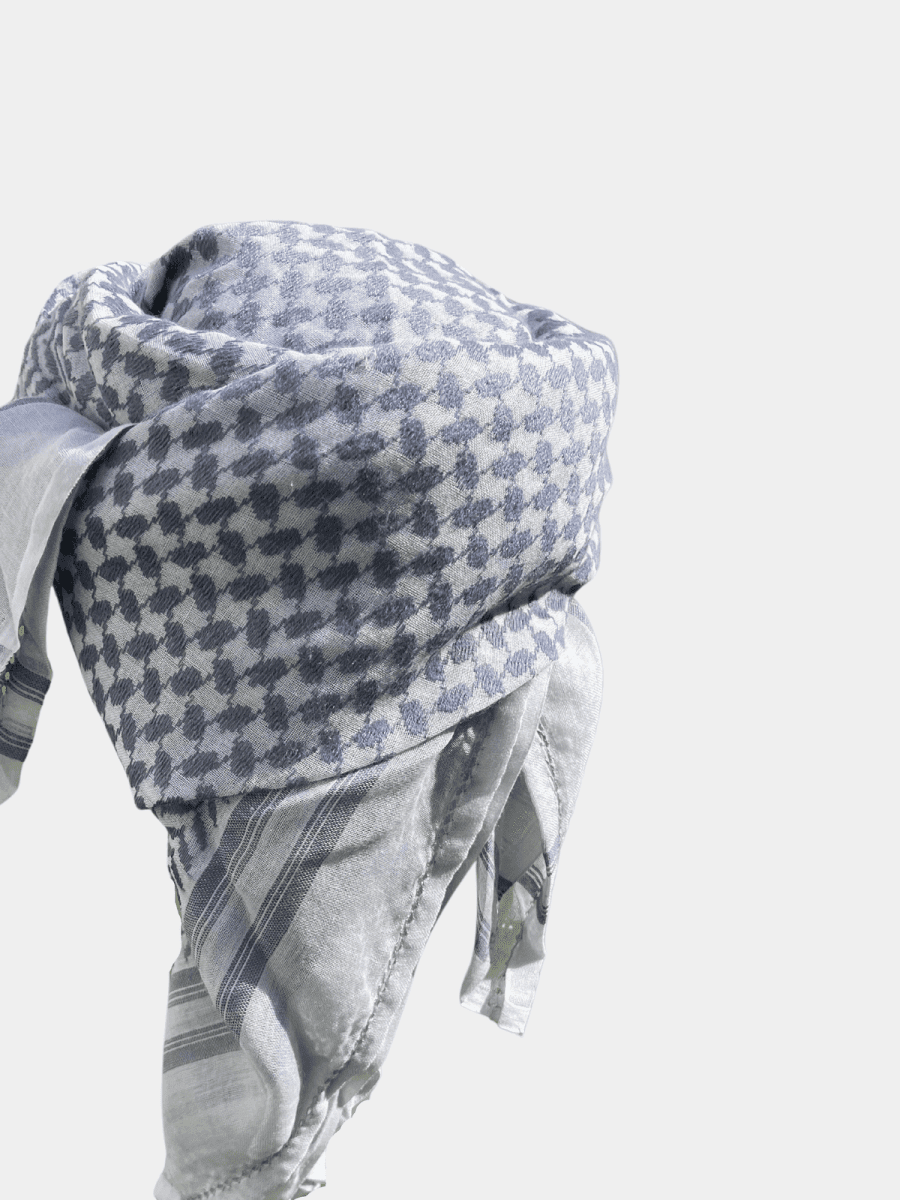 Mens Ready Grey Arab Hat Shemagh Keffiyeh