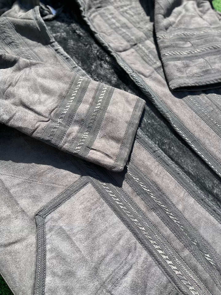 Syrian Farwa Fur Coat Grey