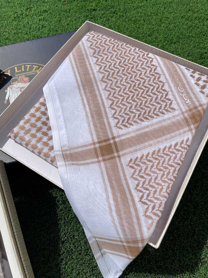 Gold Luxury Keffiyeh – Traditional Stiff Cotton Scarf