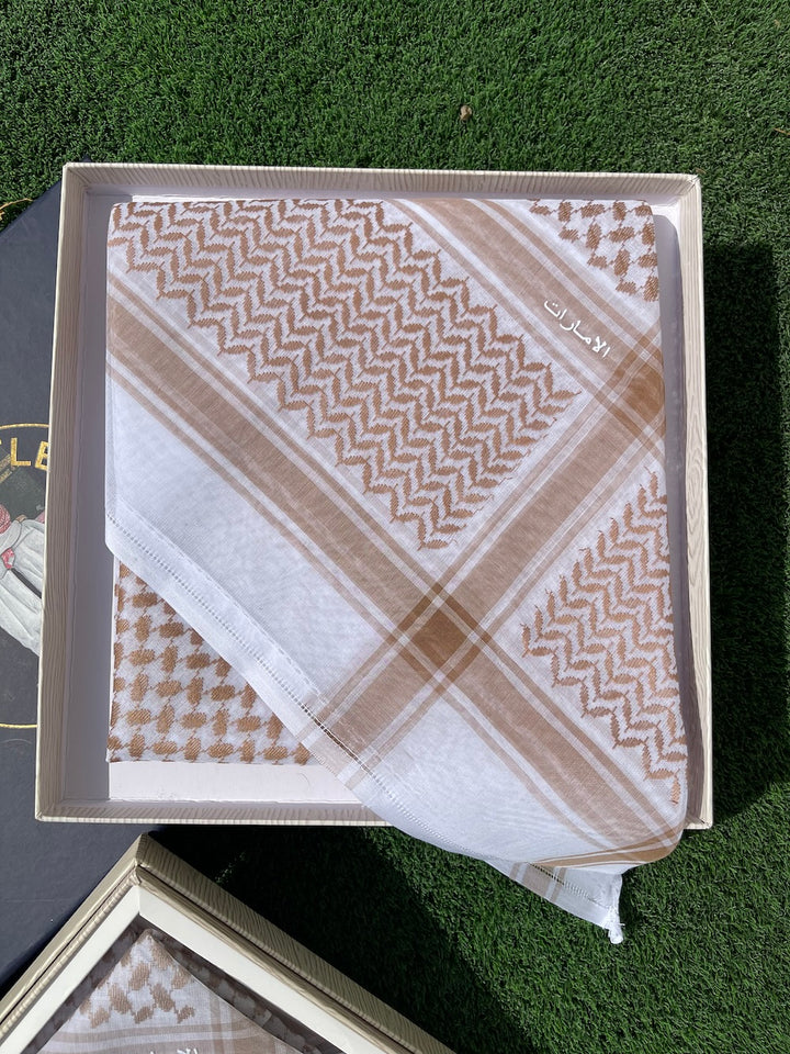 Gold Luxury Keffiyeh – Traditional Stiff Cotton Scarf