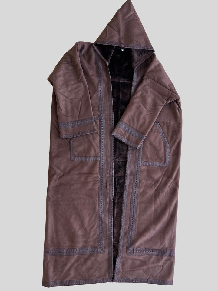 معطف فرو فروة سوري بني غامق