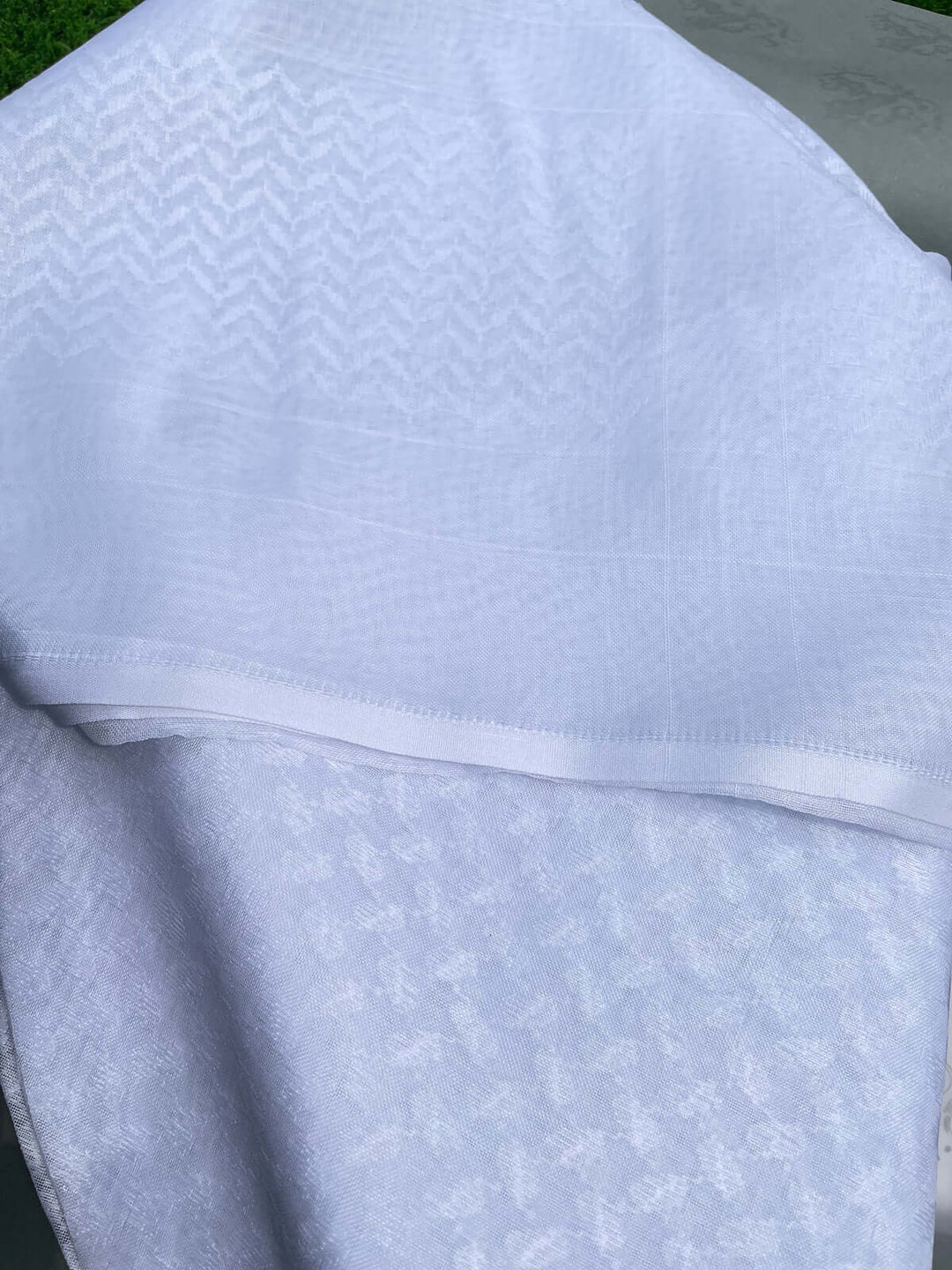 Mens White Luxury Shemagh Scarf
