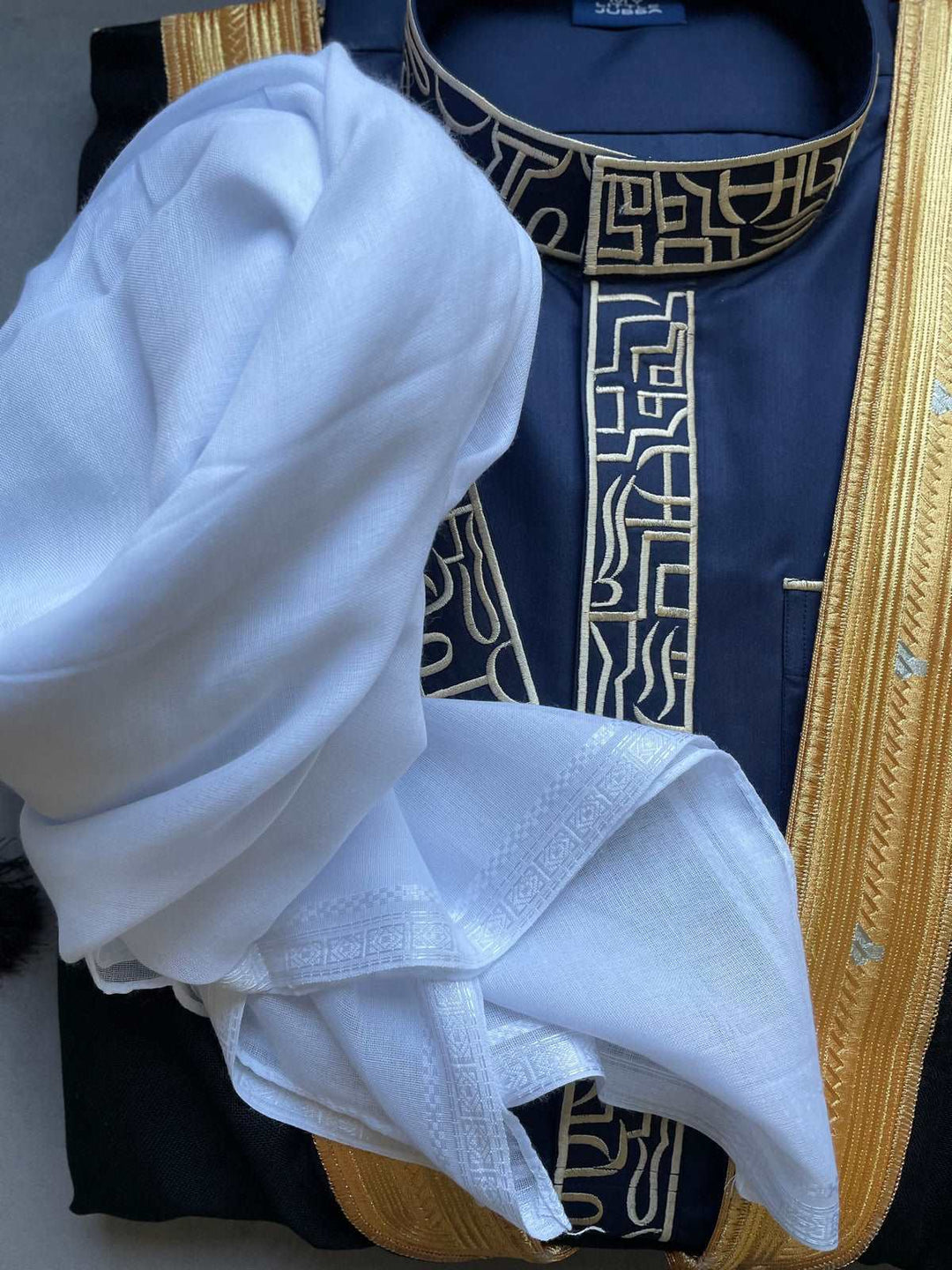 Kids Blue 3 Pcs Thobe Set