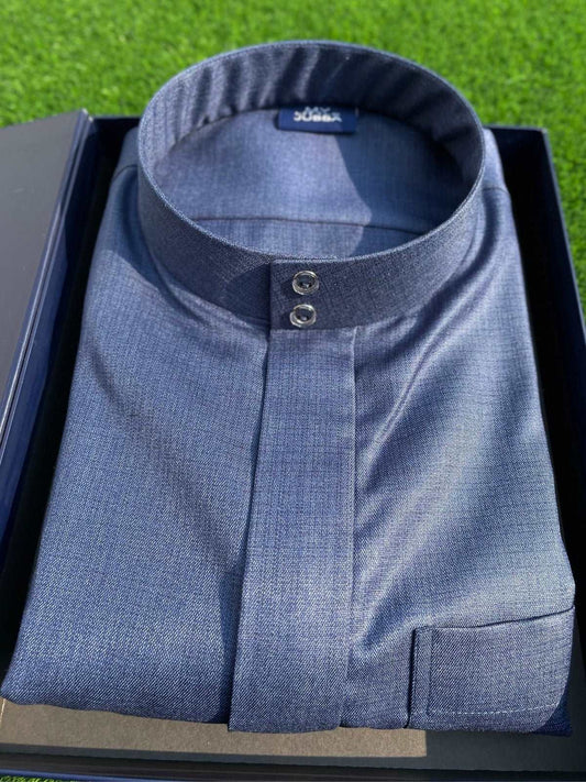 Mens Ocean Blue Cashmere Wool Saudi Thobe