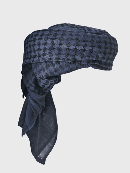 Mens Ready Made Navy Arab Hat Shemagh Keffiyeh