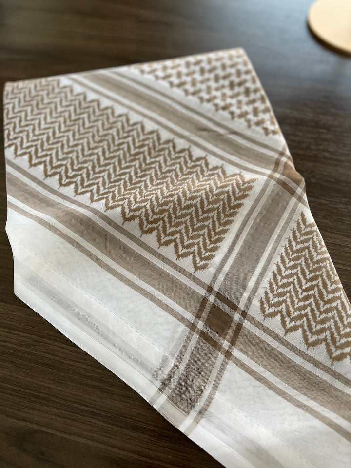 وشاح كوفية ثقيل الوزن باللونين البرونزي والأبيض للجنسين