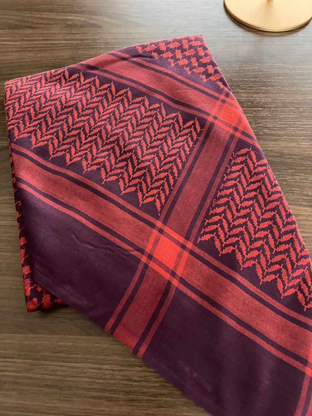 Classic Unisex Purple & Red Keffiyeh Scarf