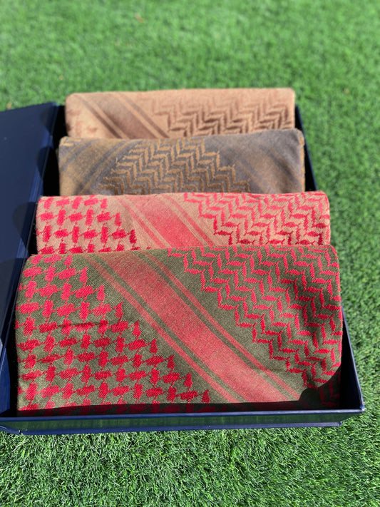 Opulent Ember 4 Piece Premium Keffiyeh Scarf Set Unisex