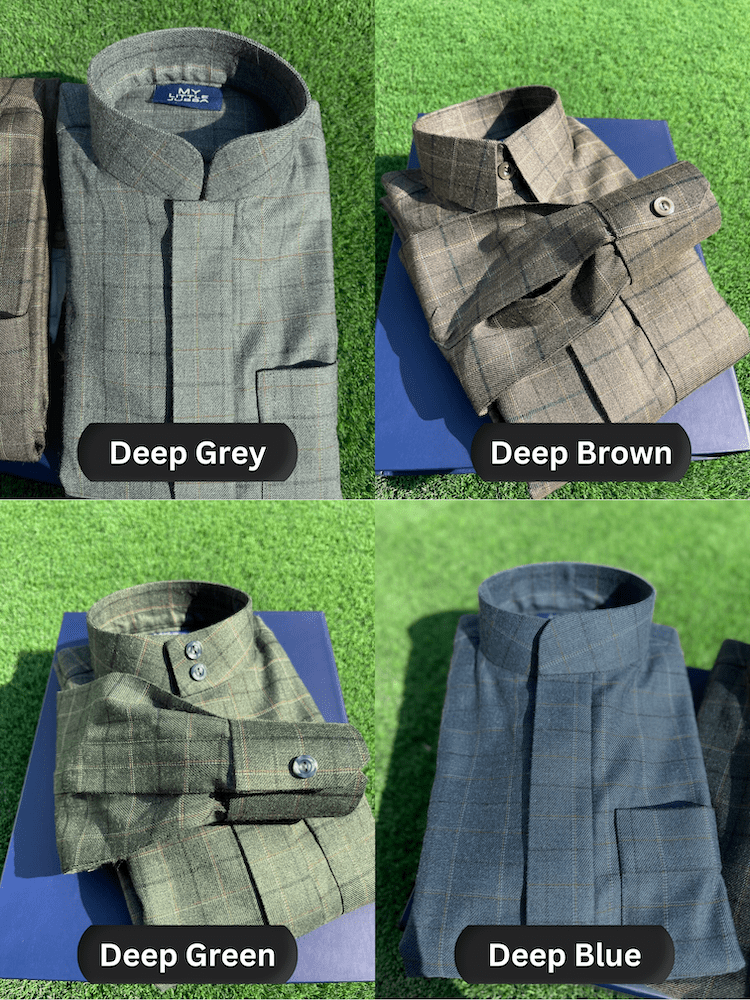 Mens Checkered Cashmere Wool Thobes - Limited Edition