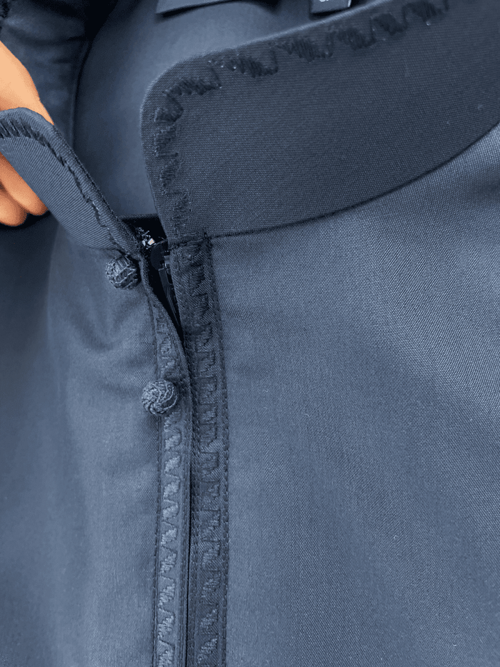 Mens Ocean Blue Bahraini Thobe with Embroidery
