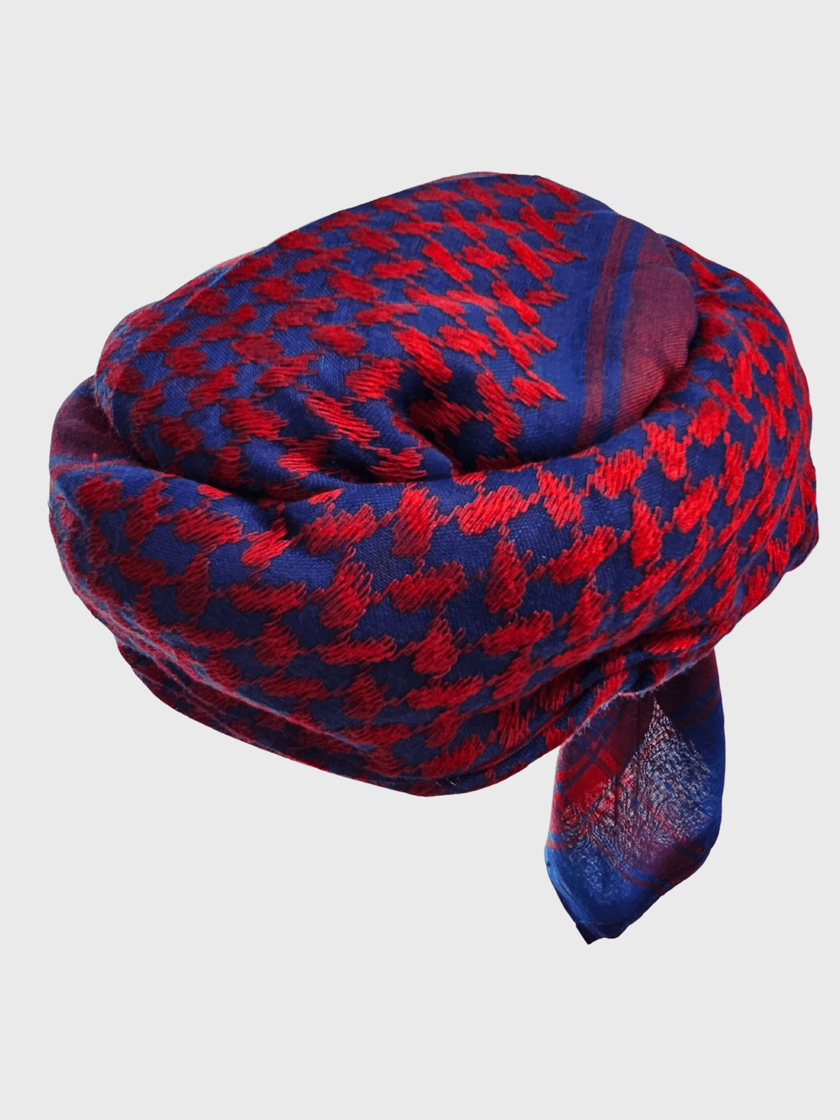 Mens Ready Made Red & Blue Arab Hat Shemagh