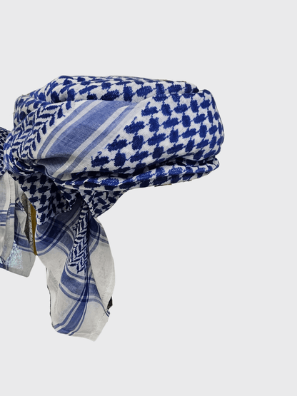 Mens Ready Made Blue & White Arab Hat Shemagh