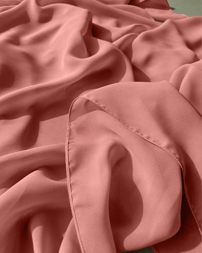 Premium Salmon Pink Chiffon Hijab Scarf