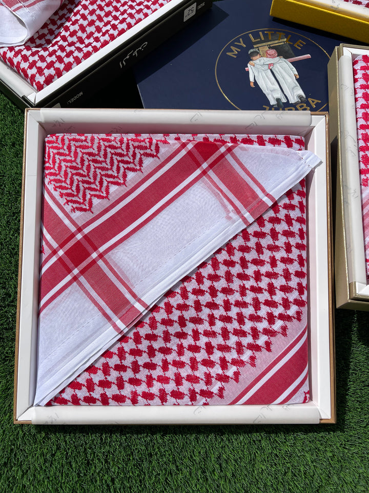 للجنسين Red & White Shemagh Keffiyeh Darf - Al Ain