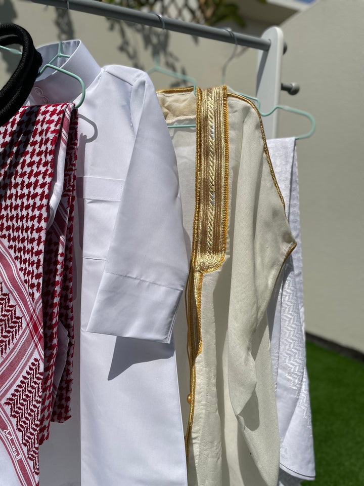 Prestige Baby Boy Thobe Gift Set | Cream Bisht 0-12 Months - 5 Items