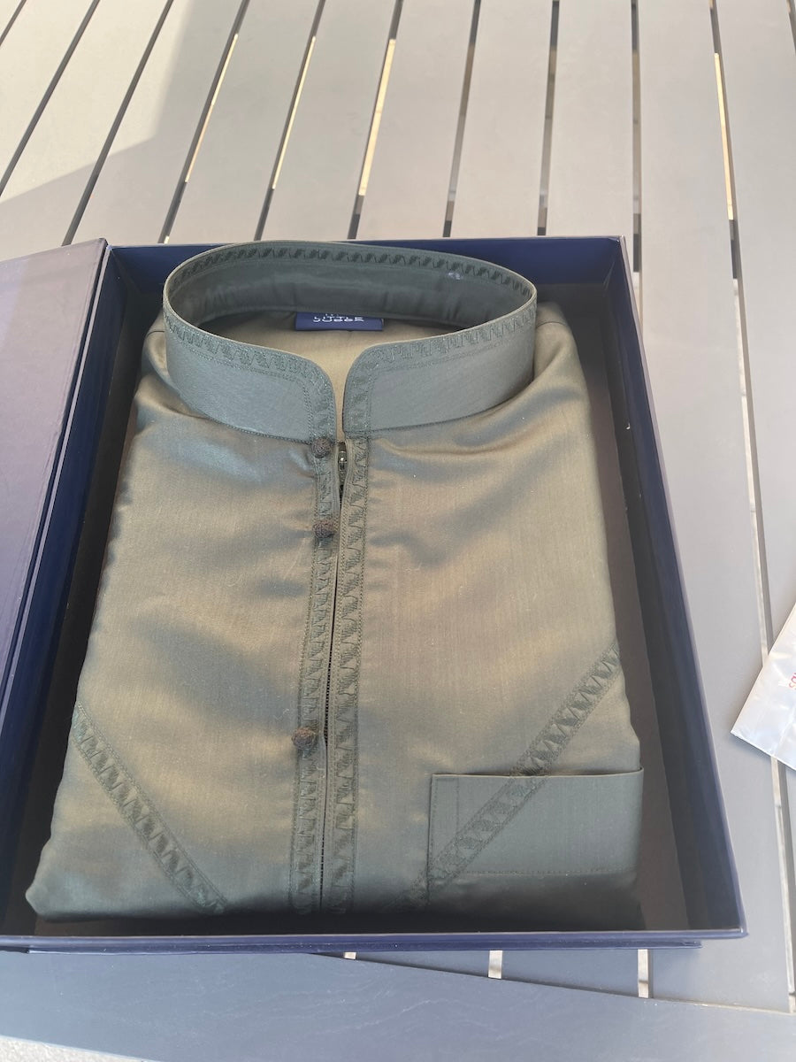 NEW - Mens Forest Green Bahraini Thobe