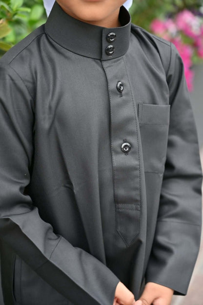 Kids Black Saudi Jubba Thobe