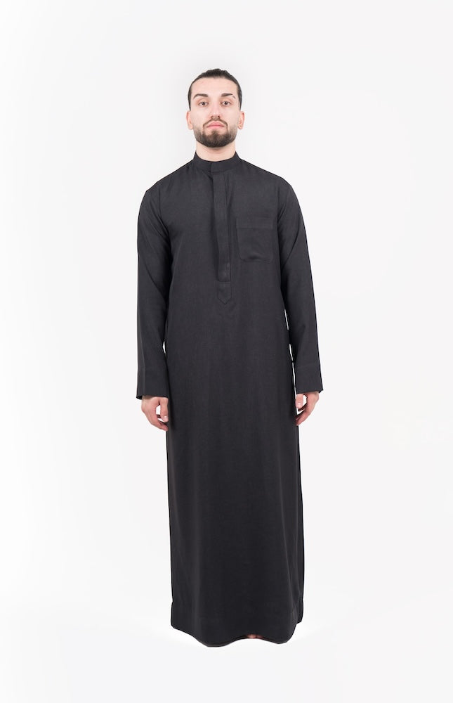 Mens Black Semiramis Kuwaiti Thobe
