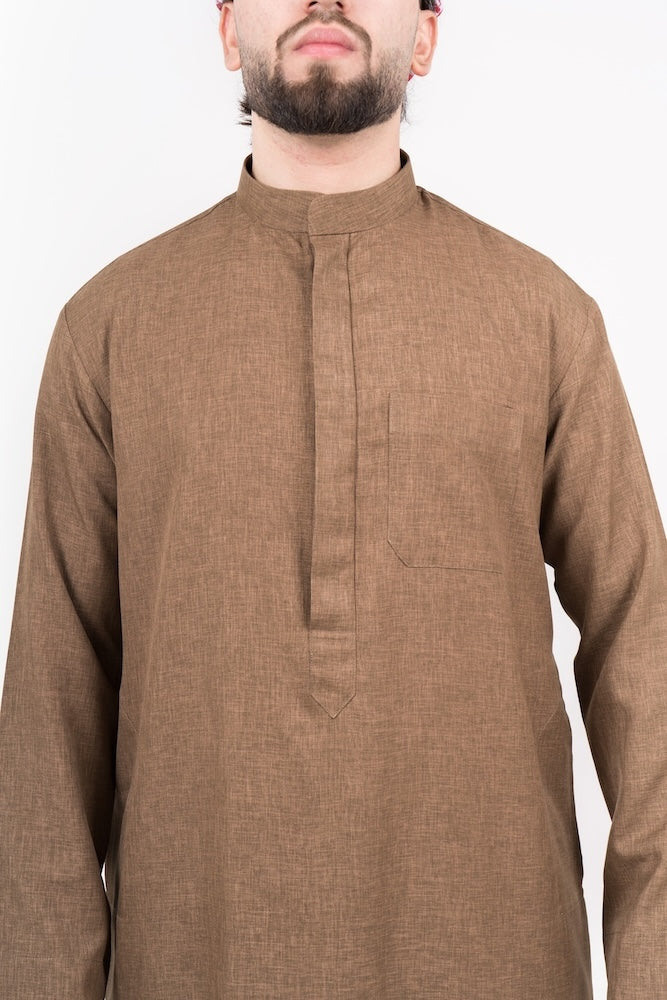 Mens Brown Semiramis Kuwaiti Thobe